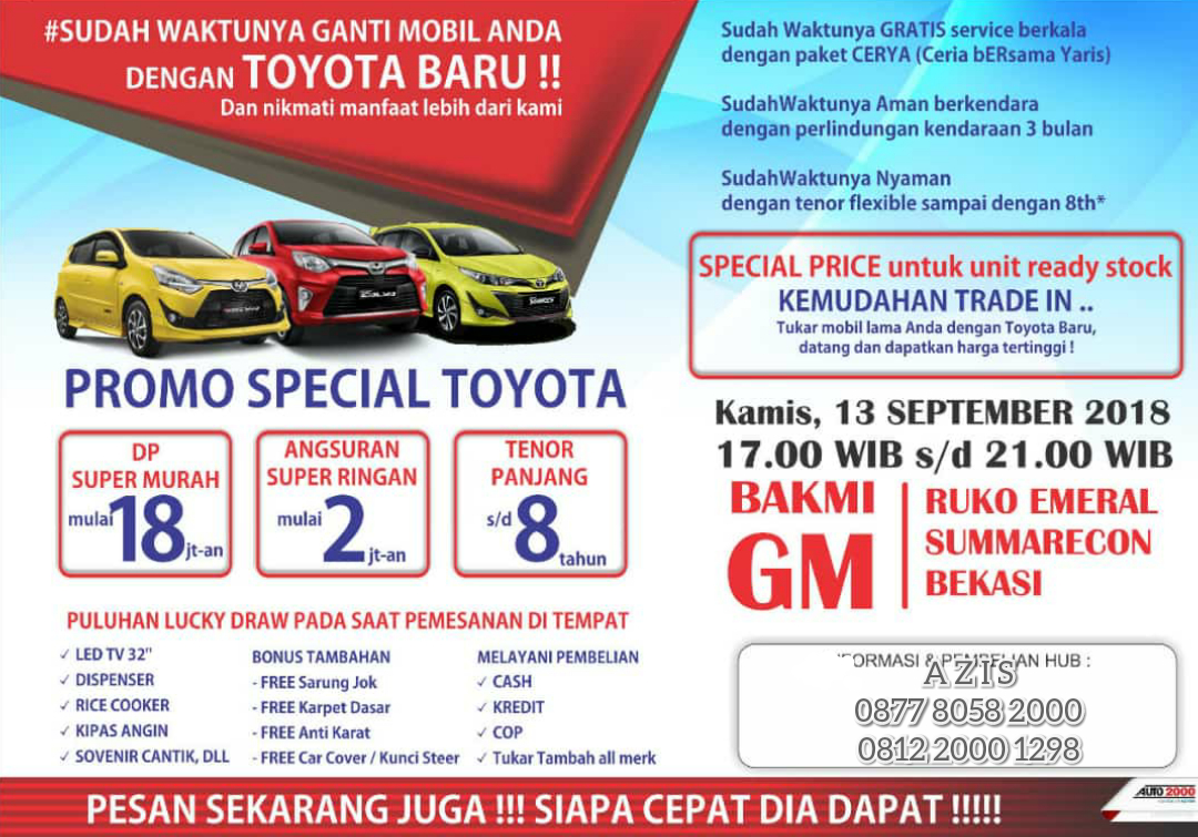Promo Spesial Toyota Mobil Bekasi Cikarang