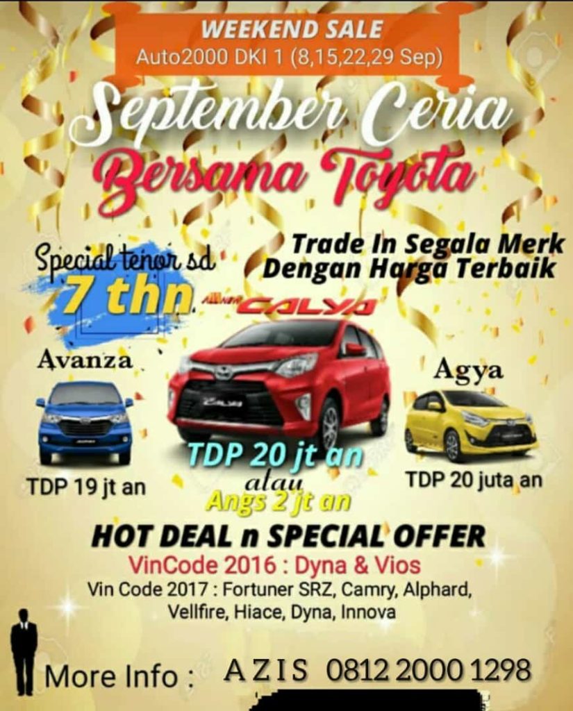 Promo September Ceria Dari Dealer Toyota Bekasi