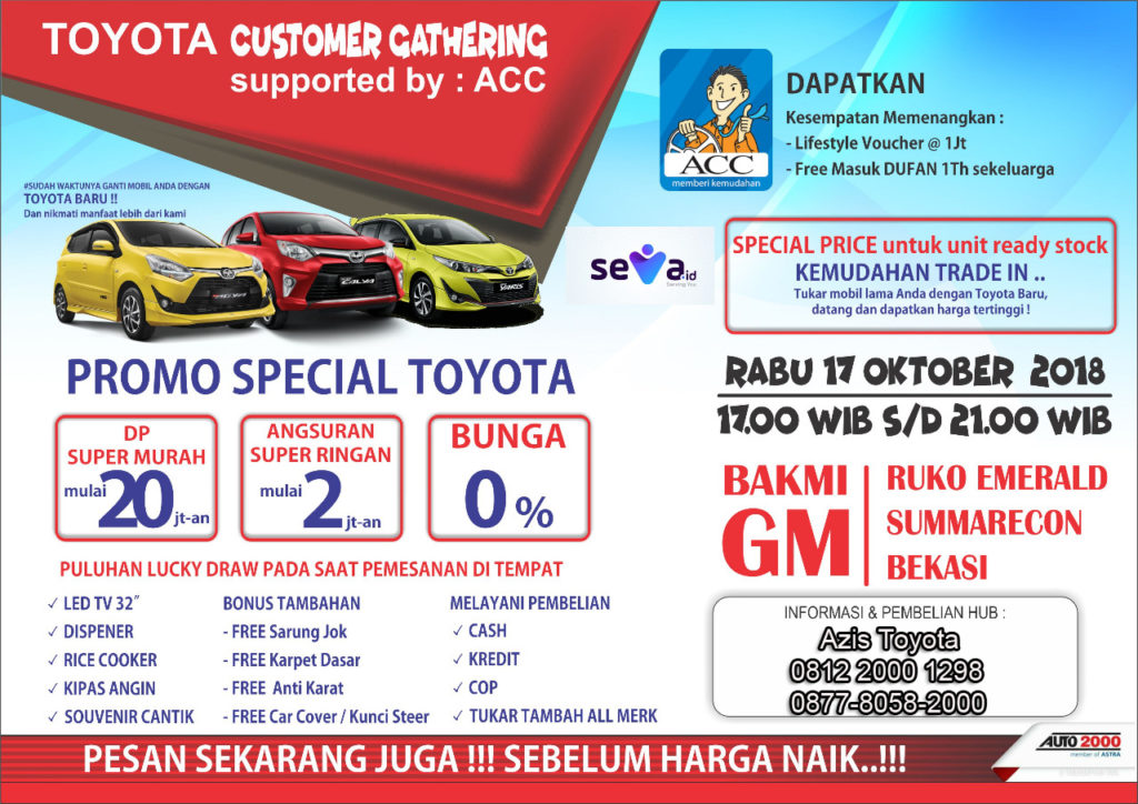Promo Terbaru Dealer Toyota Bekasi
