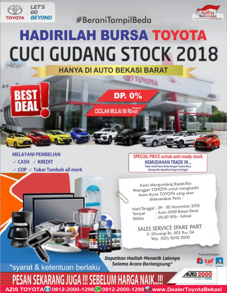 Promo Cuci Gudang 2018 Dealer Toyota Bekasi
