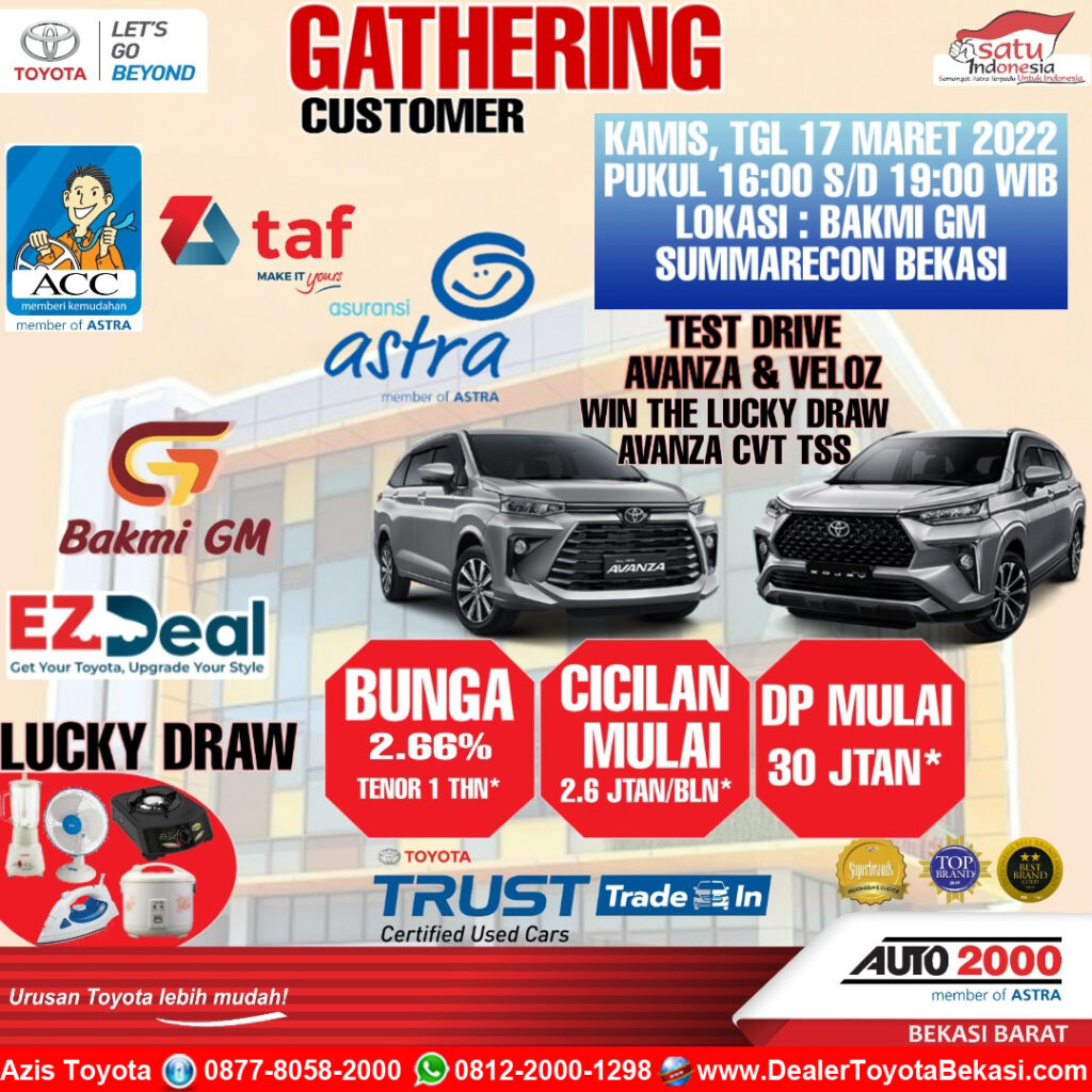 Promo Avanza dan Veloz Gathering Customer dari Dealer Toyota Bekasi