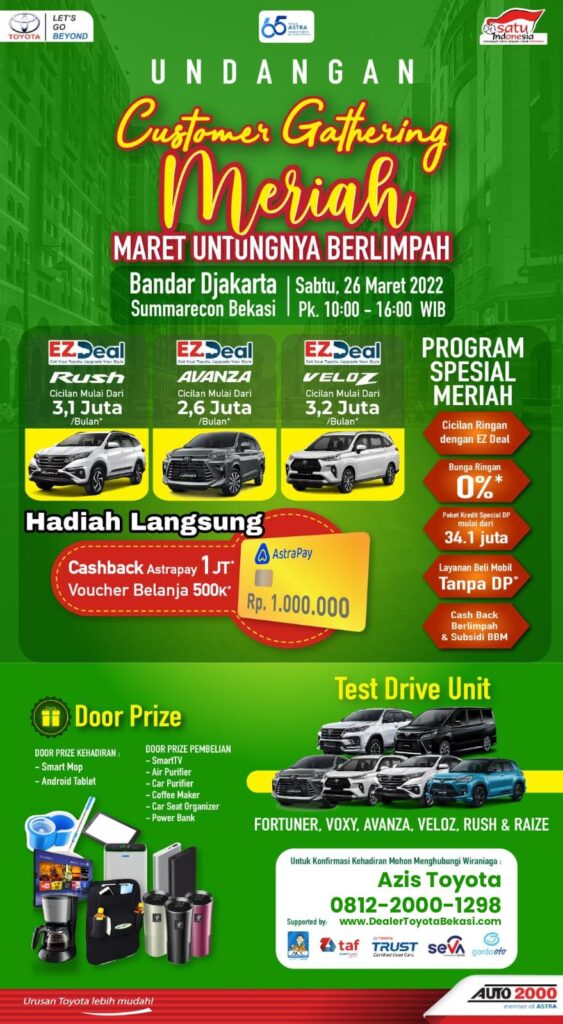 Promo Toyota Bekasi - Customer Gathering Maret 2022